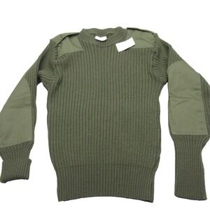 US Army Wool Sweater Mens XS Valor Collection Green Crew Neck Ribbed Pullover
